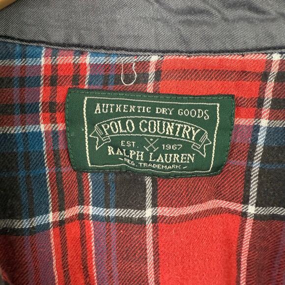 Ralph Lauren Polo Country Plaid Pearl Snap Shirt THRASHED Red Vintage XXL Retro - Picture 10 of 10